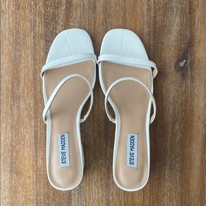 Steve Madden White Block Heels